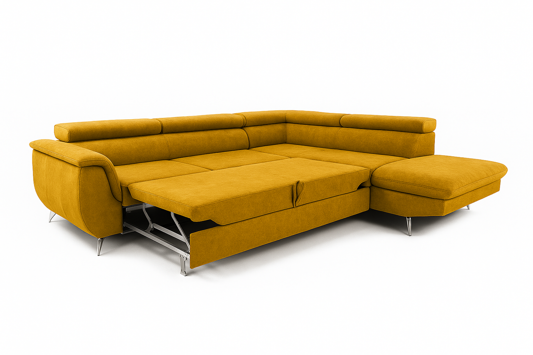 Canapé Convertible Fly Marron Tissu - Double, 3 Places - Occasion