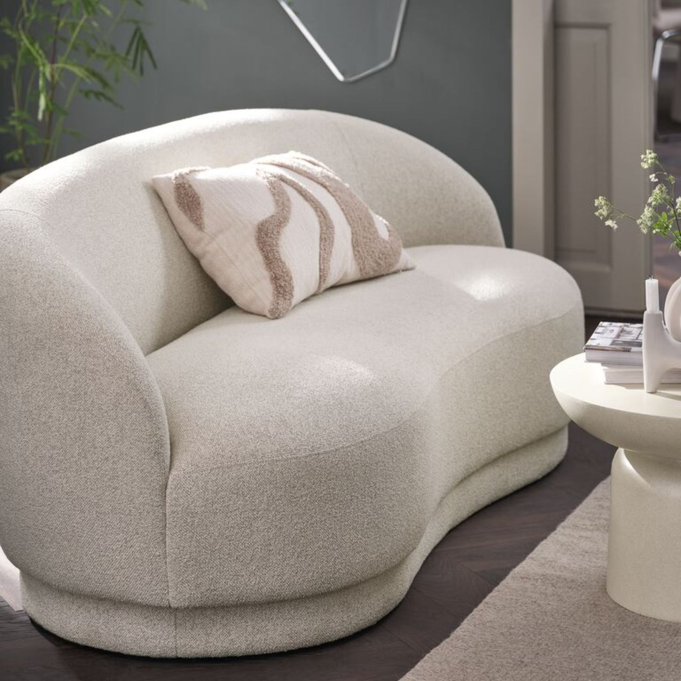 Canapé JYSK Andrup 3 places ovale tissu beige