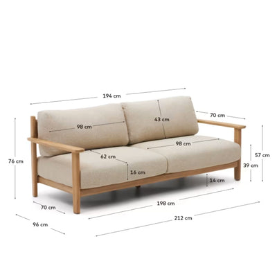 Canapé KAVE HOME Tirant 3 places en bois de teck