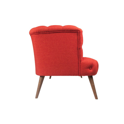 Canapé LES TENDANCES  2 places style Chesterfield en tissu rouge Wester 140 cm