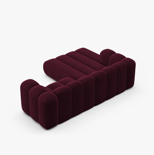 Canapé angle MICADONI Lupine velours bordeaux