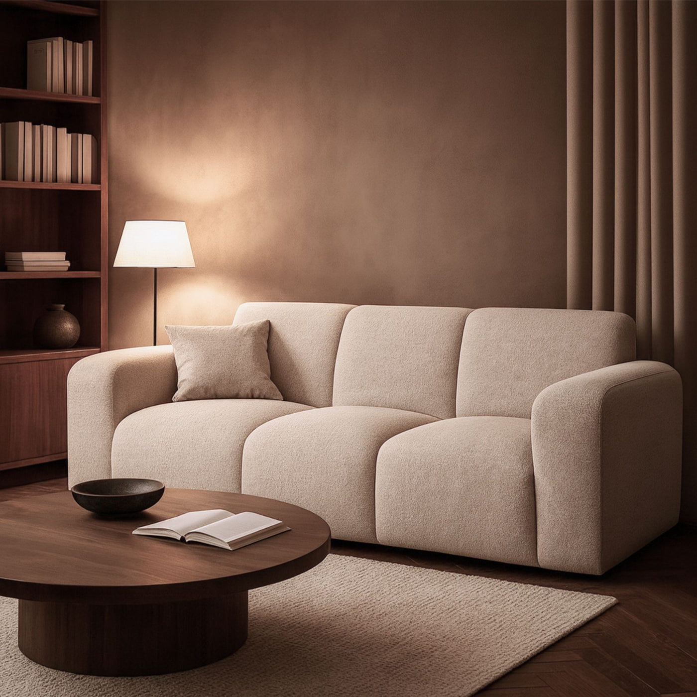 Canapé MAISON HERITAGE Theo 3 places Beige Clair