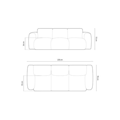 Canapé MAISON HERITAGE Theo 3 places Beige Clair