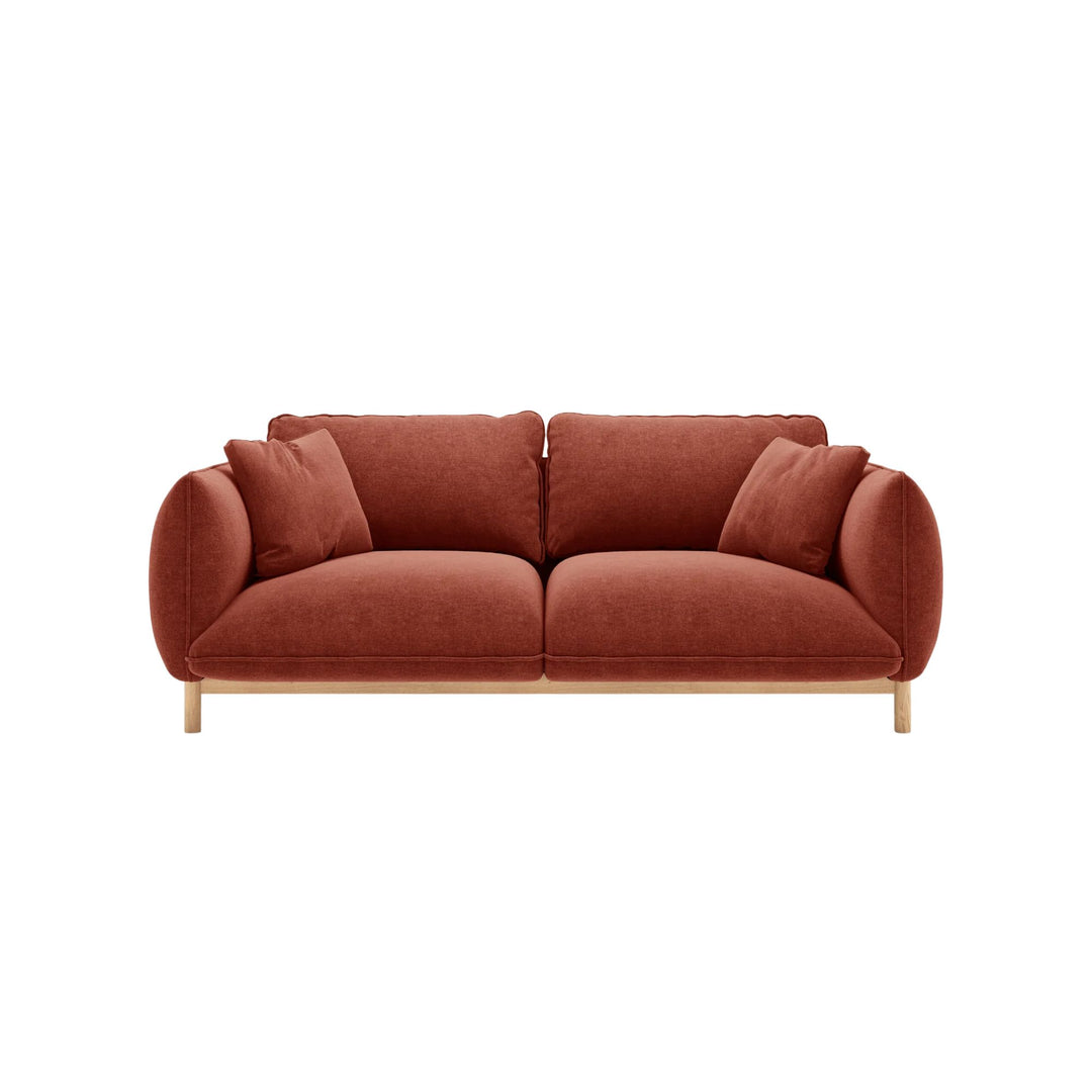 Canapé et pouf MICADONI Ada 2 places en tissu structurel Auburn