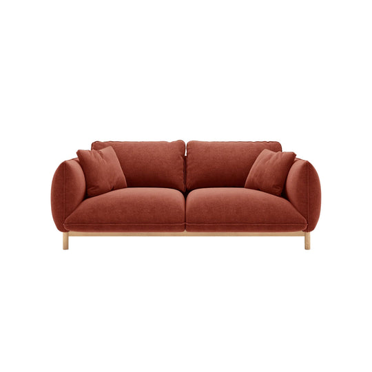 Canapé et pouf MICADONI Ada 2 places en tissu structurel Auburn