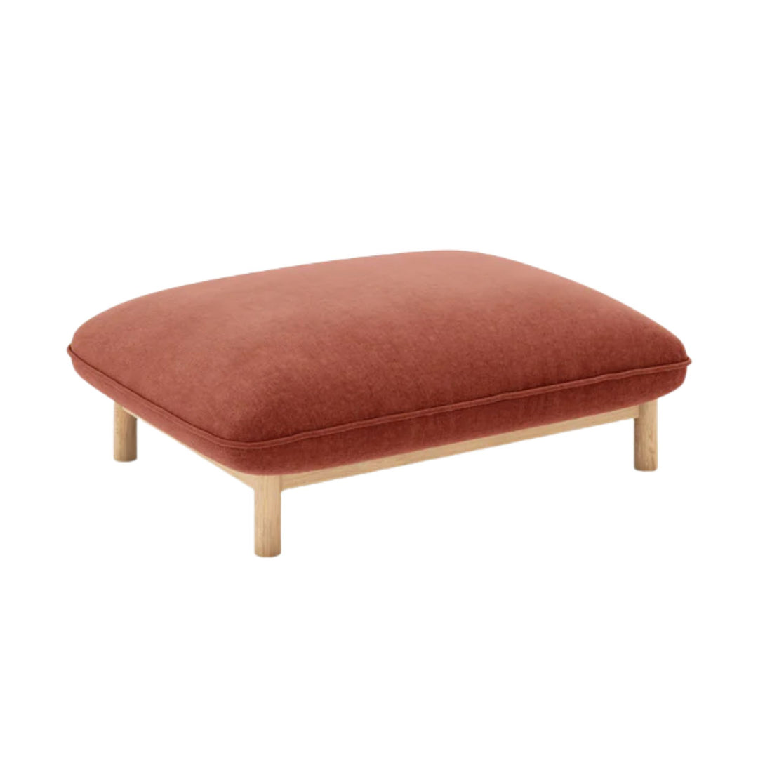 Canapé et pouf MICADONI Ada 2 places en tissu structurel Auburn