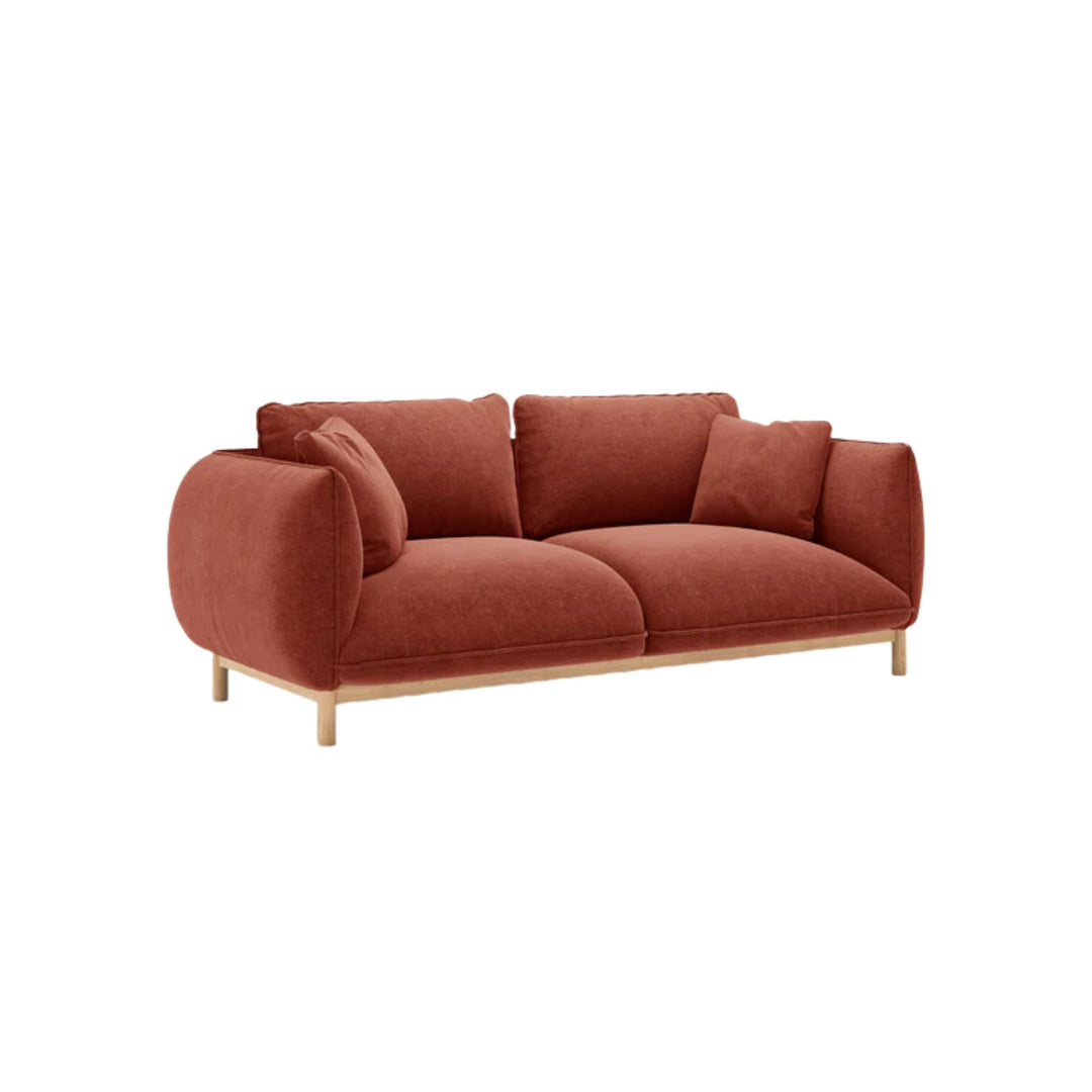 Canapé et pouf MICADONI Ada 2 places en tissu structurel Auburn