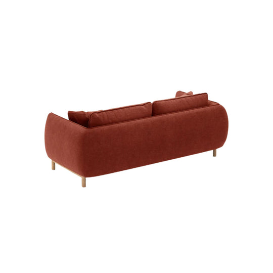 Canapé et pouf MICADONI Ada 2 places en tissu structurel Auburn