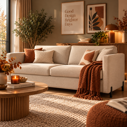 Canapé MICADONI convertible GLORIA 3 places en tissu beige