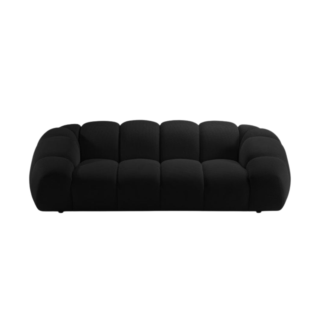 Canapé MICADONI Diana 3 places en tissu 3D noir