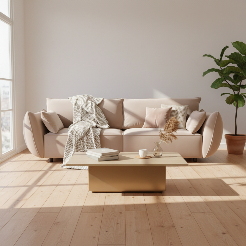 Canapé MICADONI Kaelle 3 places en velours beige