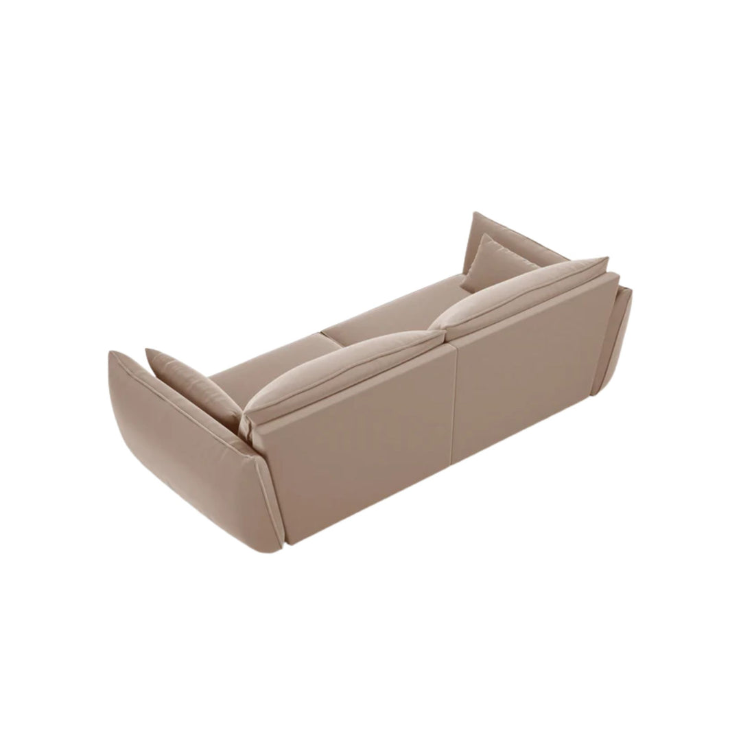 Canapé MICADONI Kaelle 3 places en velours beige
