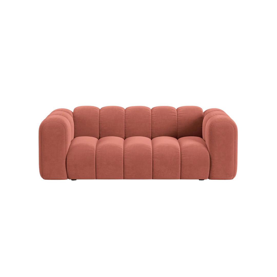 Canapé MICADONI Lupine 2 places en Velours Corail