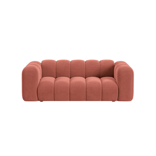 Canapé MICADONI Lupine 2 places en Velours Corail