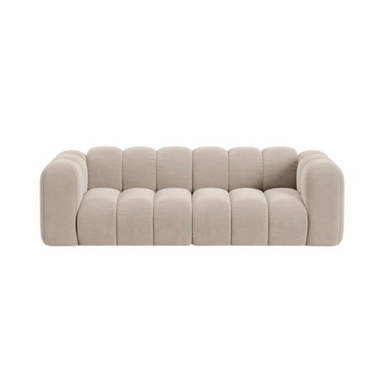 Canapé MICADONI Lupine 3 places en velours beige