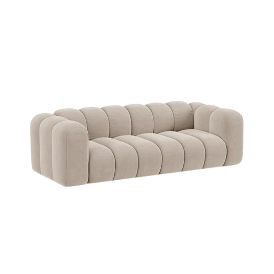 Canapé MICADONI Lupine 3 places en velours beige
