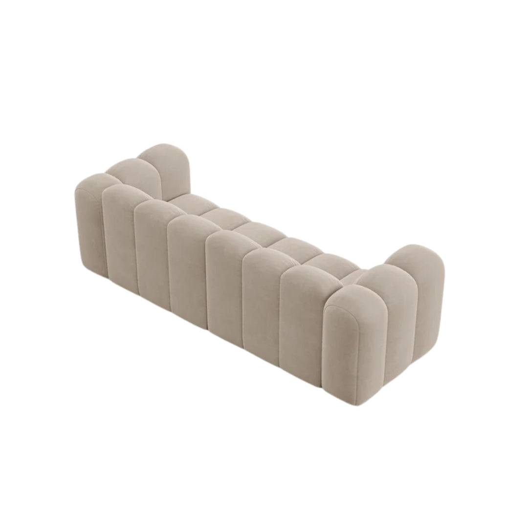 Canapé MICADONI Lupine 3 places en velours beige