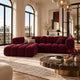 Canapé angle MICADONI Lupine velours bordeaux