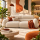 Canapé MICADONI Neo 3 places en tissu bouclé beige