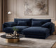 Canapé bleu marine angle droit MICADONI Torino 4 places