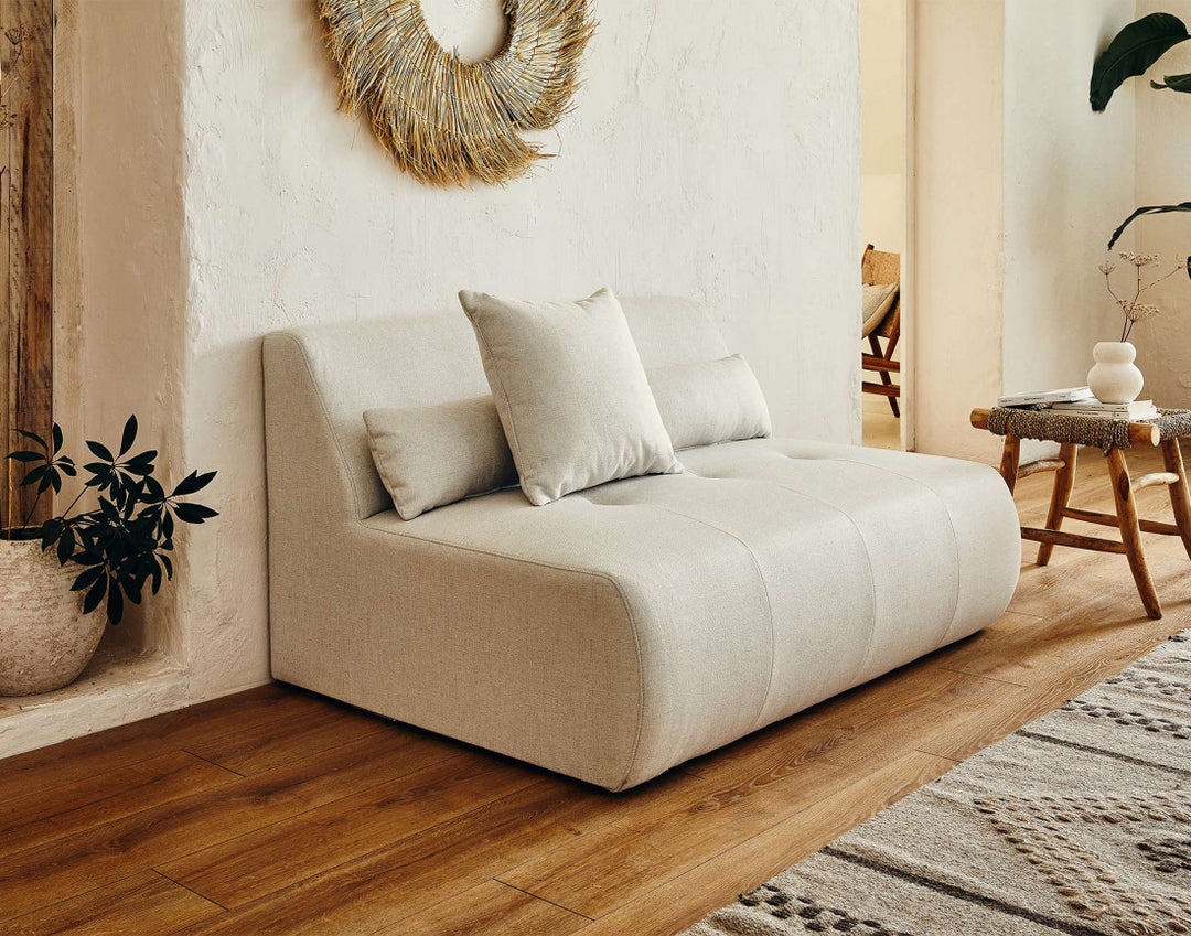 Canapé BESTMOBILIER ONYX angle droit 5 places tissu beige