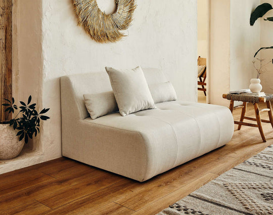 Canapé BESTMOBILIER ONYX angle droit 5 places tissu beige
