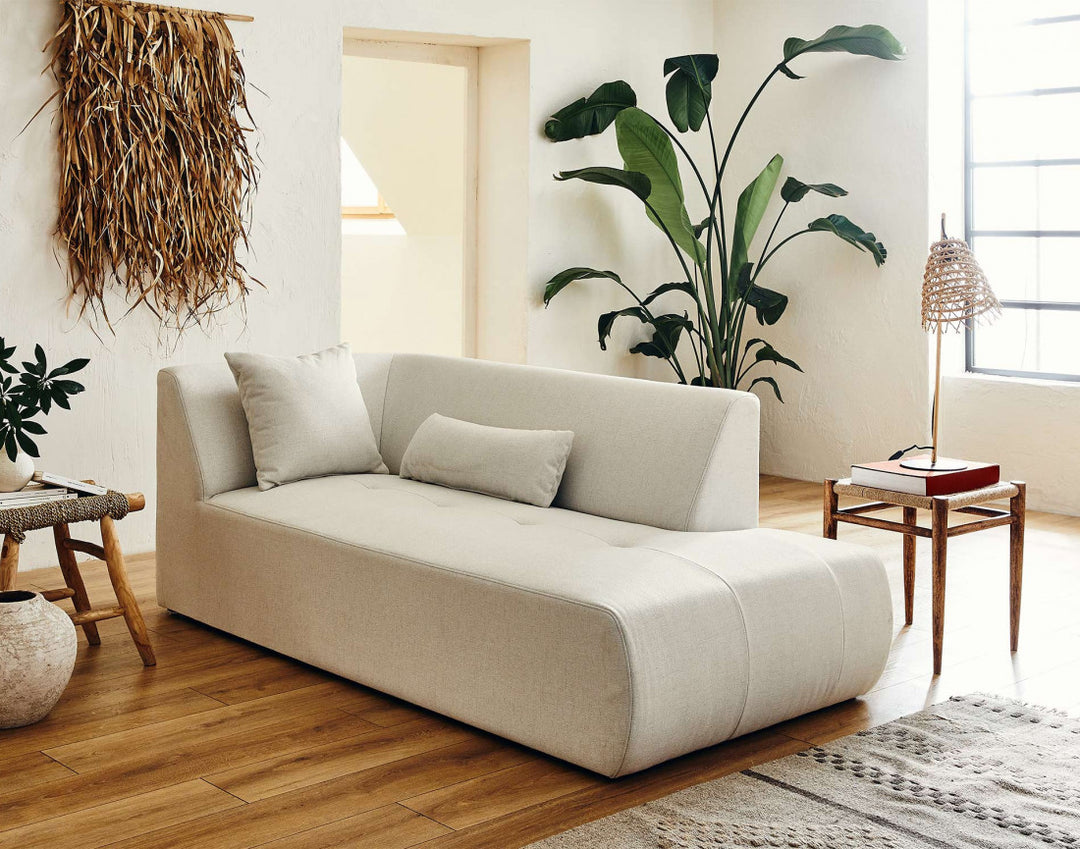 Canapé BESTMOBILIER ONYX angle droit 5 places tissu beige