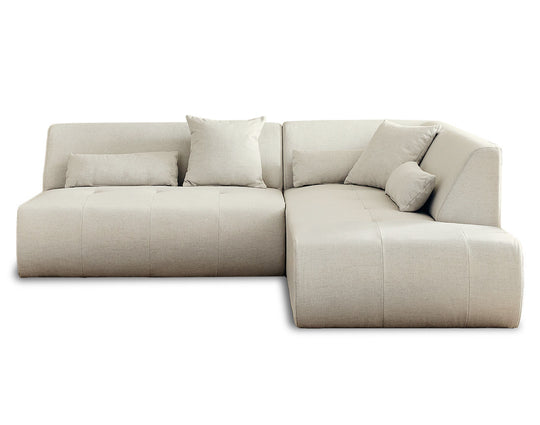 Canapé BESTMOBILIER ONYX angle droit 5 places tissu beige