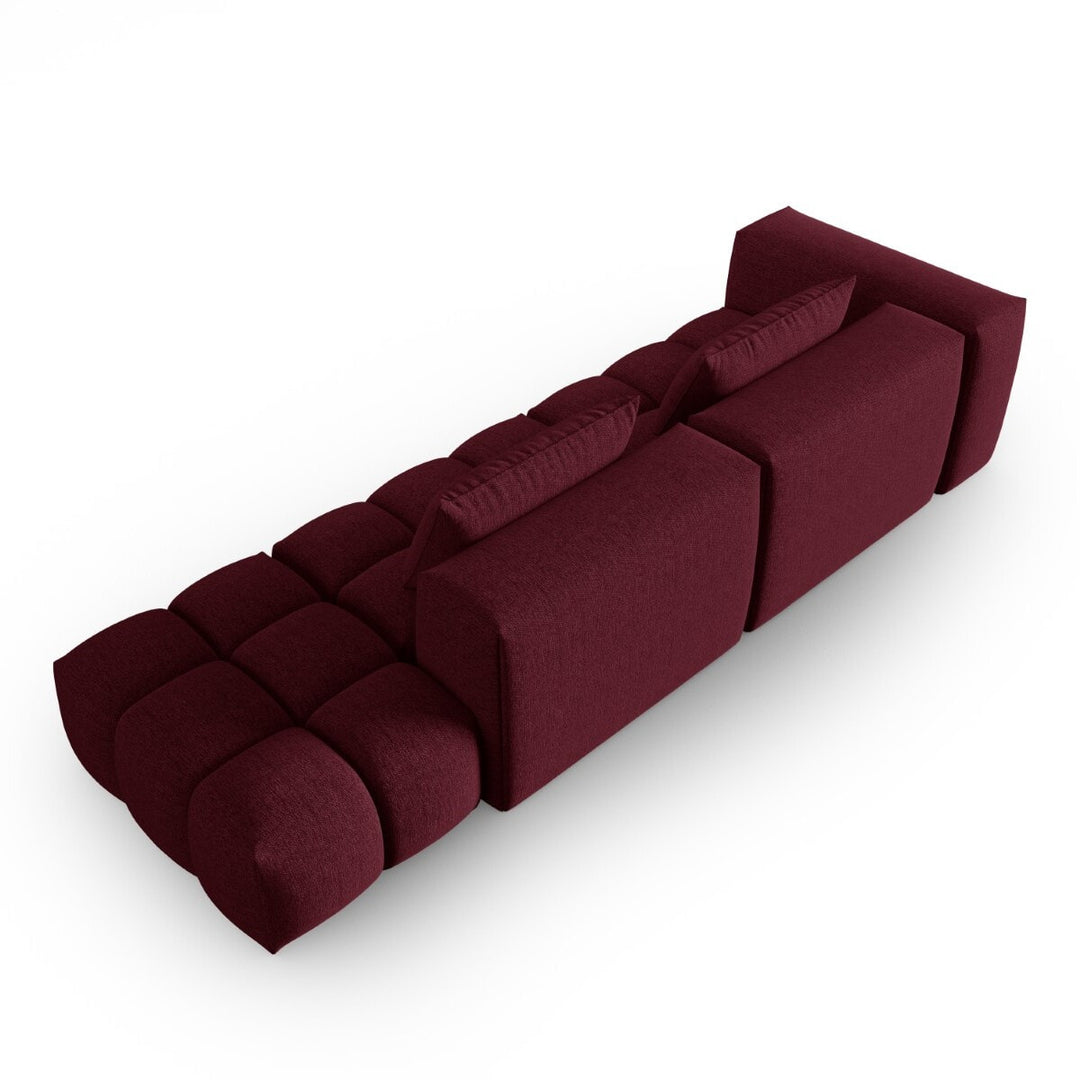 Canapé modulable droit CXL by Christian Lacroix Lorella 4 places en tissu structurel bordeaux