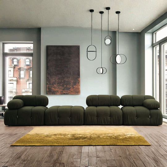 Canapé modulable LES TENDANCES Bubble en tissu vert 288cm