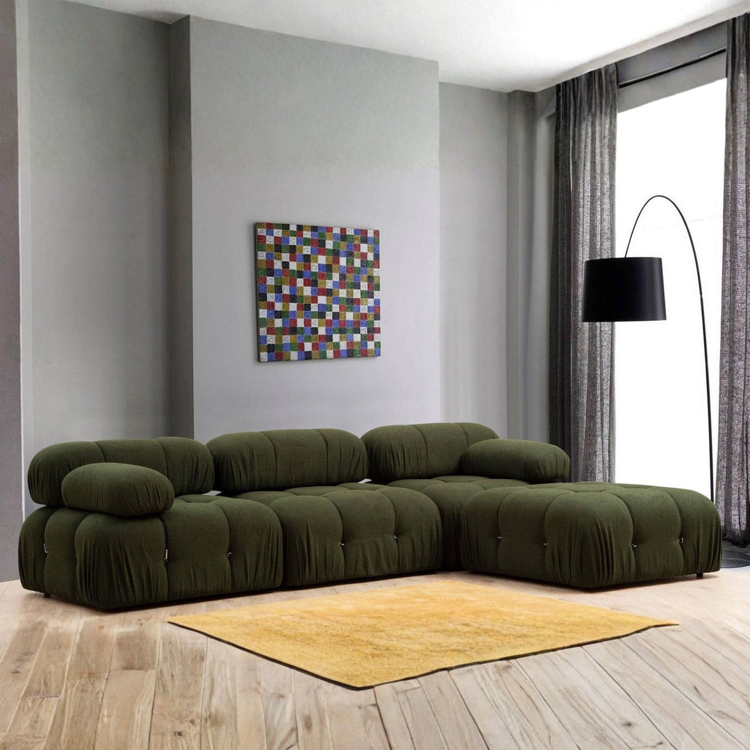 Canapé modulable LES TENDANCES Bubble en tissu vert 288cm