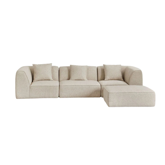 Canapé modulable SKLUM Cardea 3 pièces avec pouf rembourré tissu beige