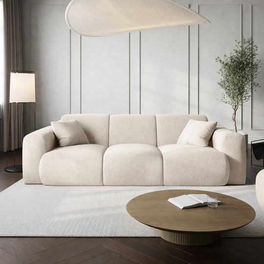 Canapé COSMOPOLITAN DESIGN Nolio 3 places Beige Clair