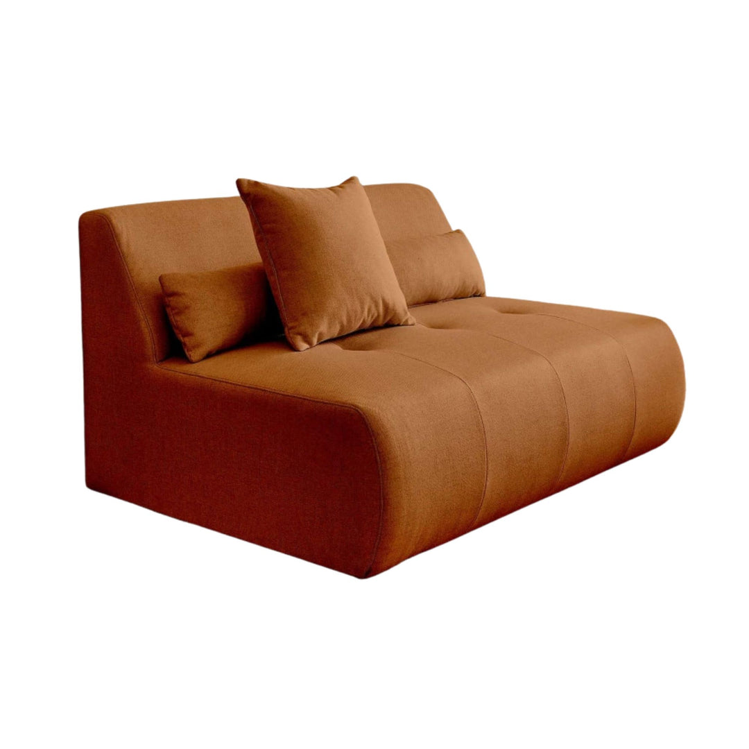 Canapé panoramique d’angle droit BESTMOBILIER Onyx 7 places en tissu rouille