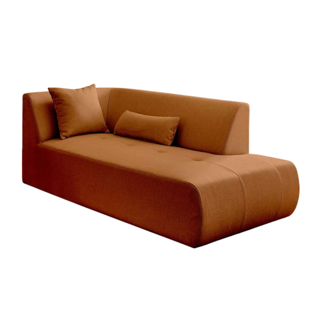 Canapé panoramique d’angle droit BESTMOBILIER Onyx 7 places en tissu rouille