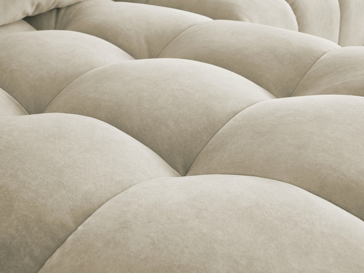 Canapé panoramique fixe BOBOCHIC Mont-Blanc velours Beige