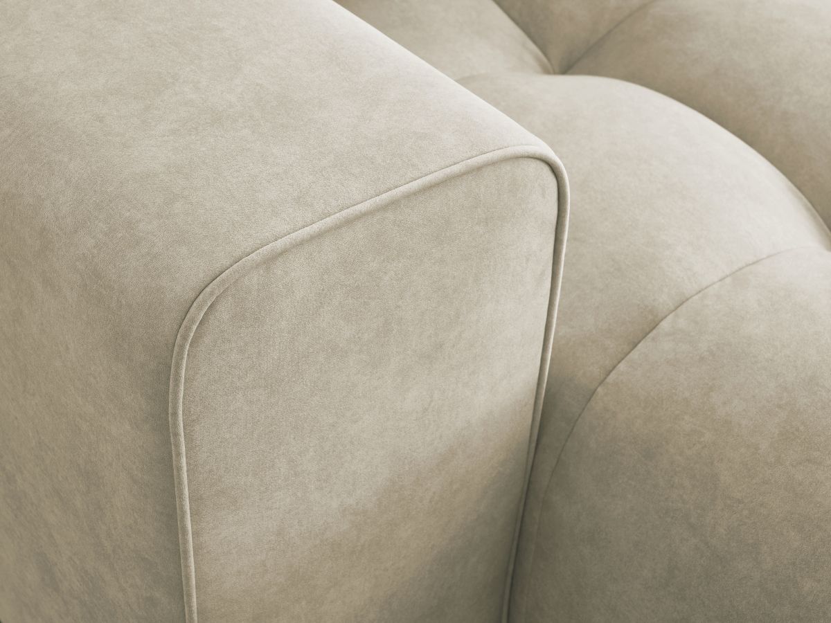 Canapé panoramique fixe BOBOCHIC Mont-Blanc velours Beige