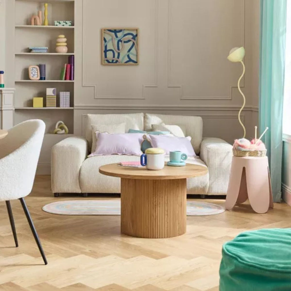 Canapé droit 3 places GARANCE en velours côtelé BESTMOBILIER