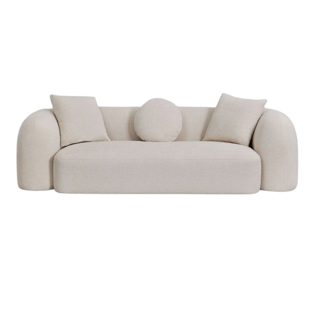Canapé SKLUM Coco 3 places en tissu chenille épais Blanc