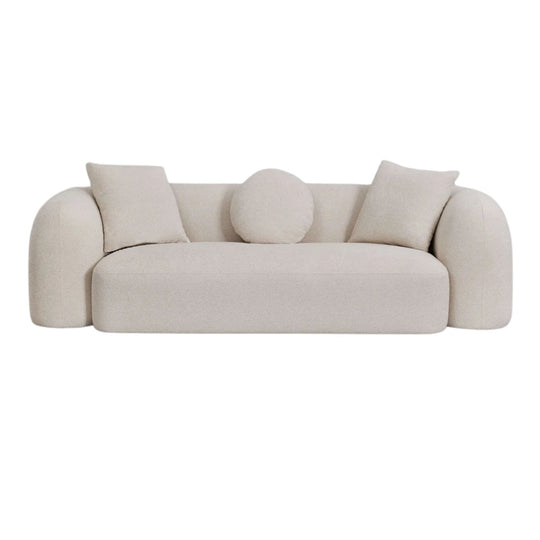 Canapé SKLUM Coco 3 places en tissu chenille épais Blanc