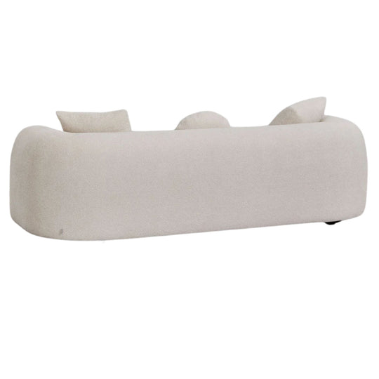 Canapé SKLUM Coco 3 places en tissu chenille épais Blanc