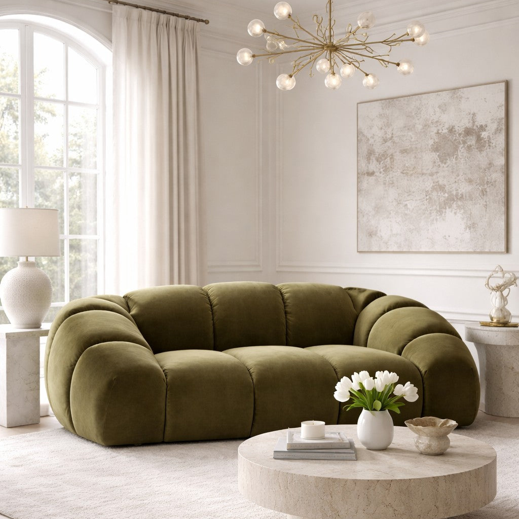 Canapé MICADONI Diana 2 places en velours vert