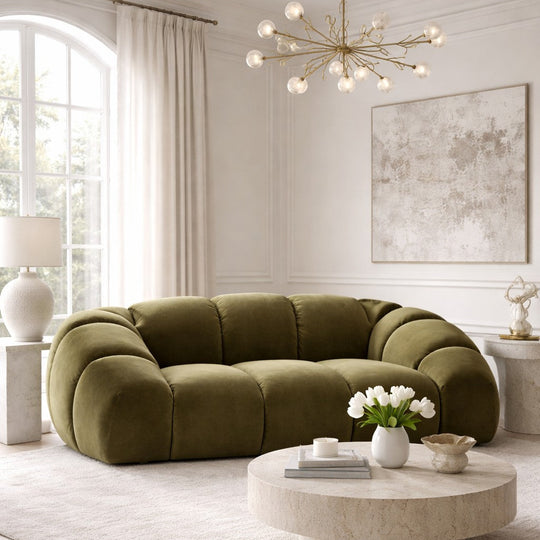 Canapé MICADONI Diana 2 places en velours vert