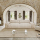 Canapé fixe SIA HOME Bliss 3 places en velours crème — photo produit