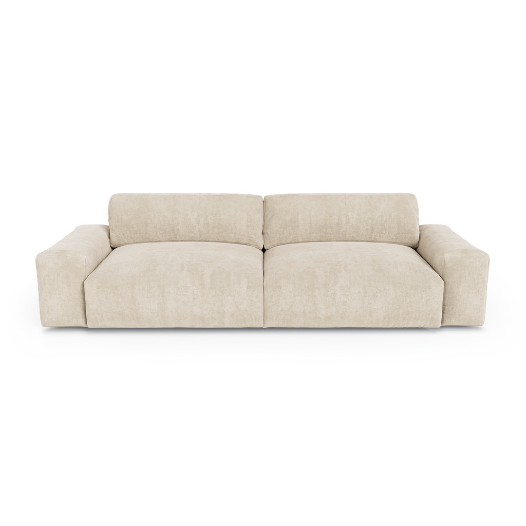 Canapé fixe SIA HOME Bliss 3 places en velours crème — photo produit