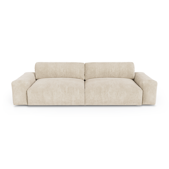 Canapé fixe SIA HOME Bliss 3 places en velours crème — photo produit