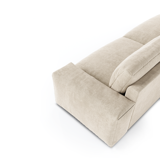 Canapé fixe SIA HOME Bliss 3 places en velours crème — photo produit
