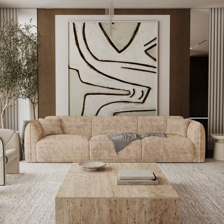 Canapé 4 places PREMIUM INTERIORS Lush velours beige taupe