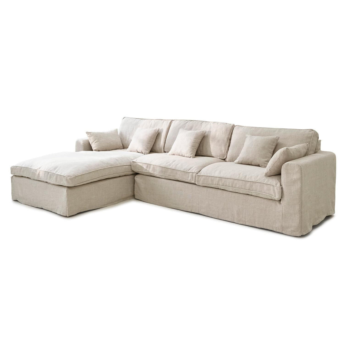 Canapé d'Angle Beige Seaford LOBERON — photo produit