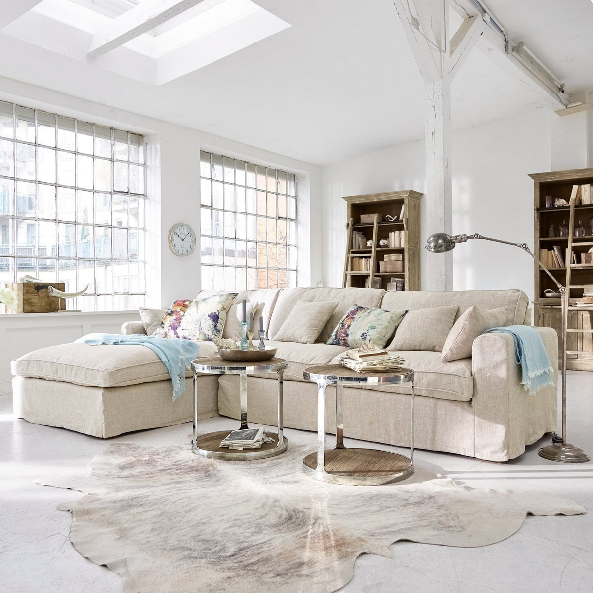 Canapé d'Angle Beige Seaford LOBERON — photo produit